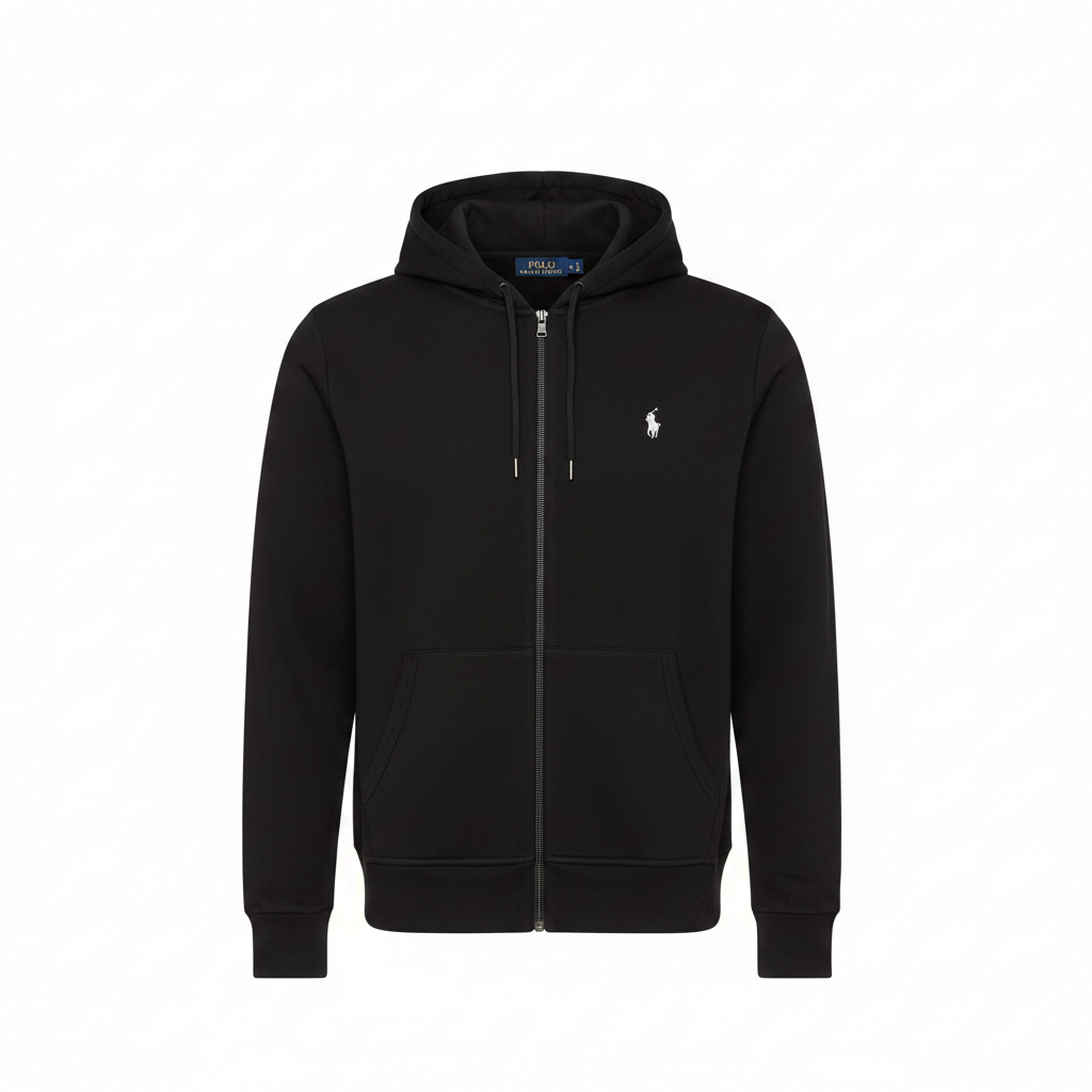 Sudadera Polo Ralph Lauren negra con cierre y capucha